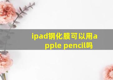 ipad钢化膜可以用apple pencil吗